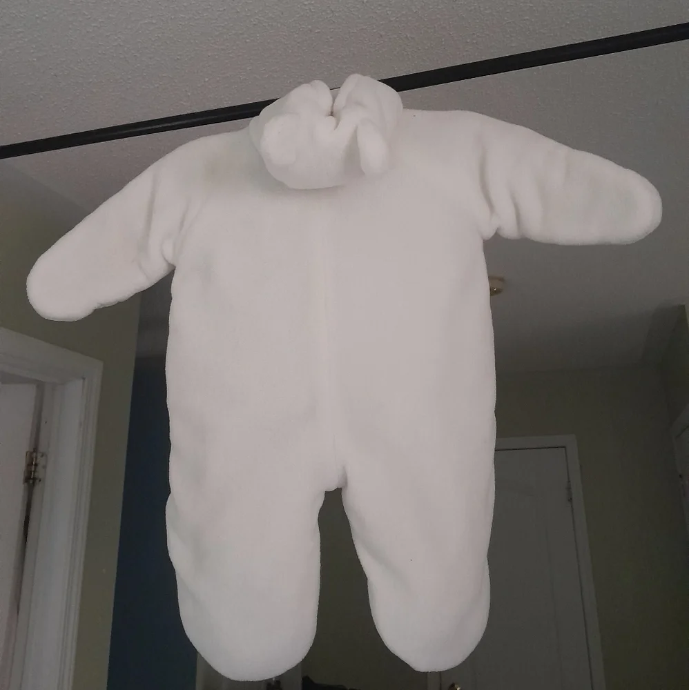 Cozy White Bear Kids One Piece Snowsuit 2for1 - Picture 4 of 8